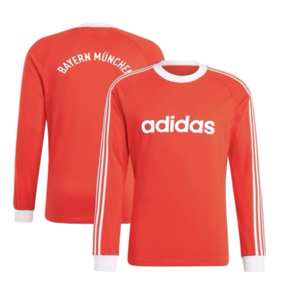 Bayern Munich Adidas Men’s Originals Energy 70’s Long Sleeve Jersey Red New